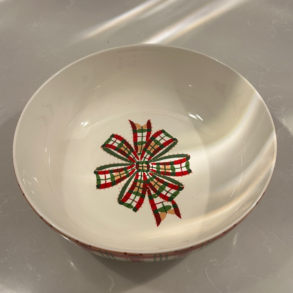Tiffany Este Ceramiche Tartan Plaid Christmas Bowl